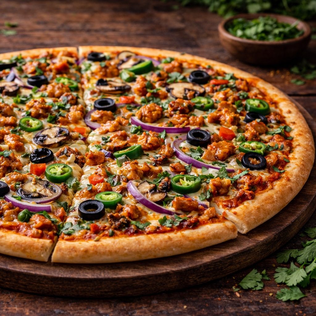 Achari Chicken Pizza.