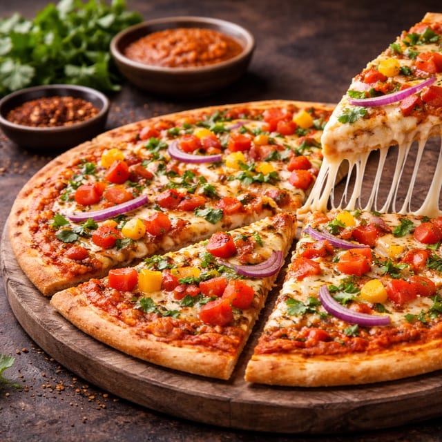 Veggie Masala Pizza.