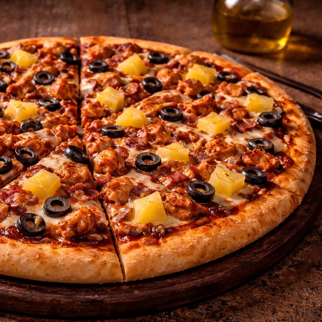 Smoky Pineapple BBQ Pizza.