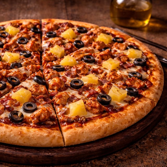Smoky Pineapple BBQ Pizza.