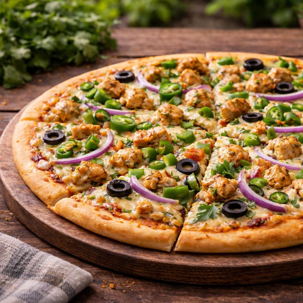Malai Chicken Pizza.