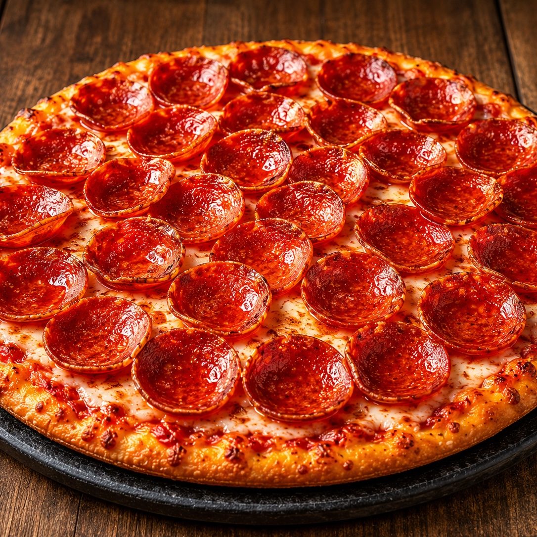 Pepperoni Powerhouse Pizza.
