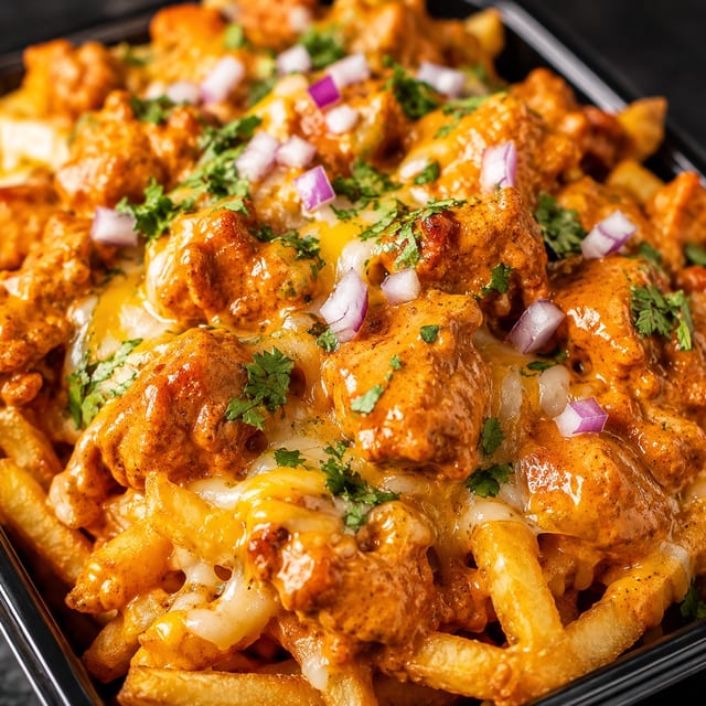 Butter Chicken Loaded Fries.