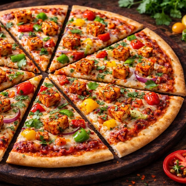 Chilli Paneer Pizza.
