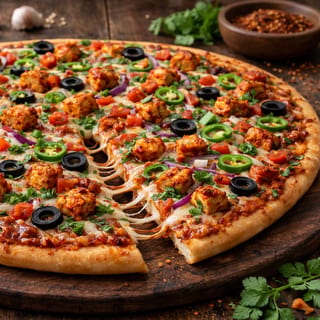 Indian Style Tandoori Chicken Pizza